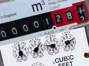 A picture of different types of natural gas meters which is captioned comparing natural gas bills